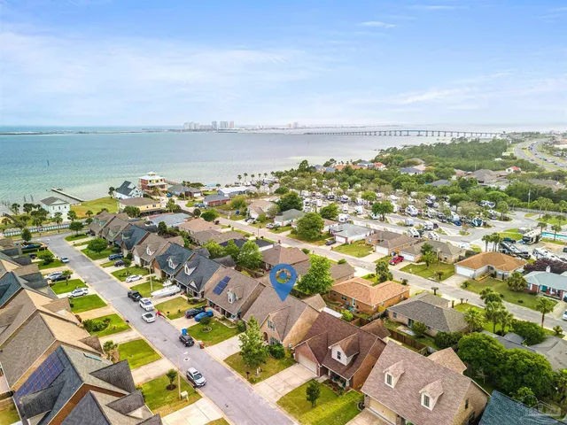 an aerial view of multiple house