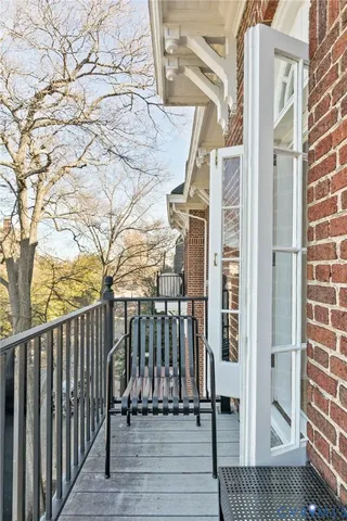 a view of a wooden deck