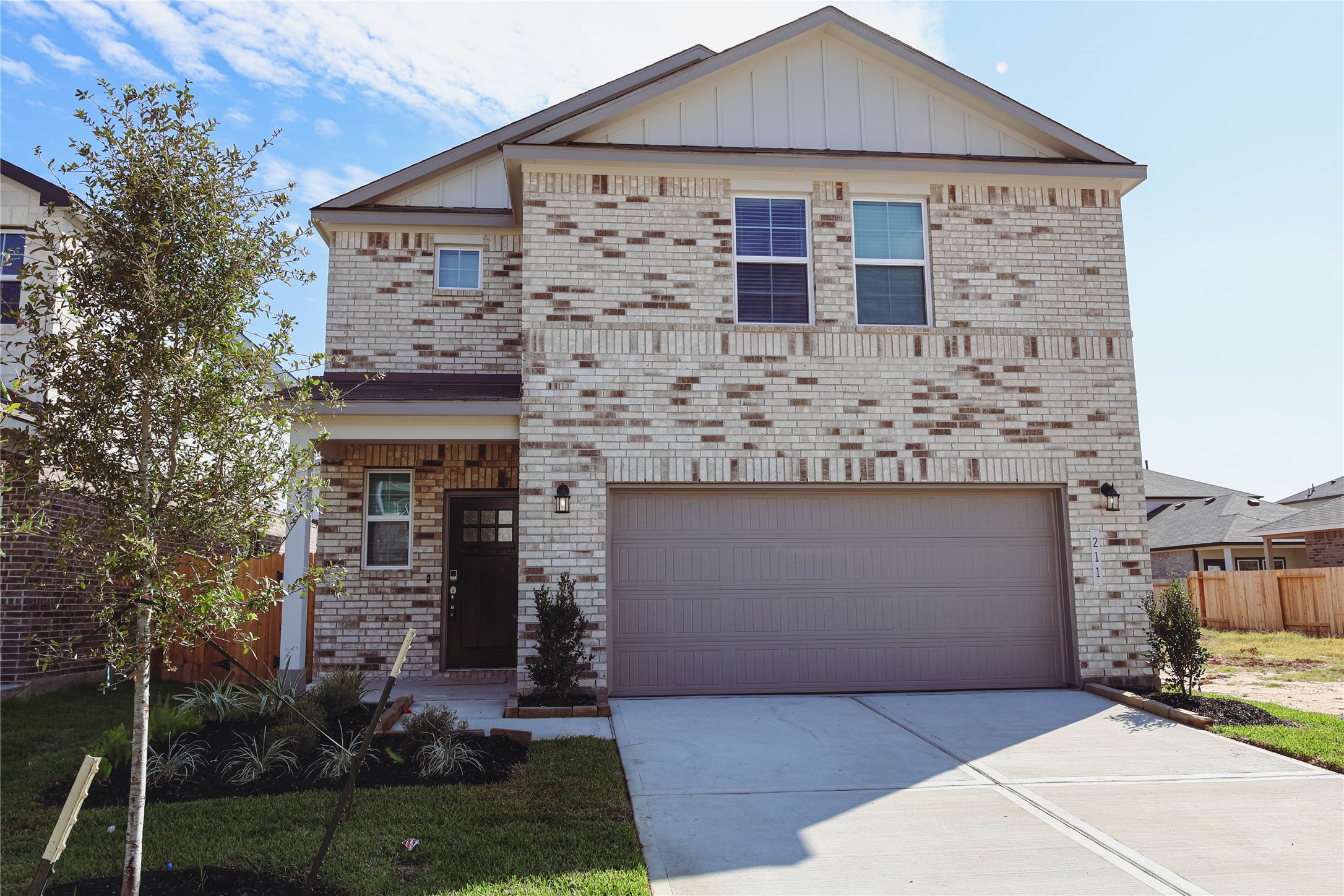 front view of a house with an outdoor space