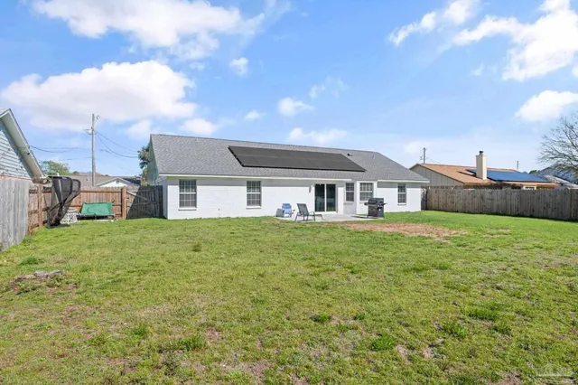a aerial view of a house with garden
