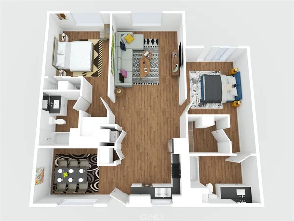 view of living room with furniture and white floor