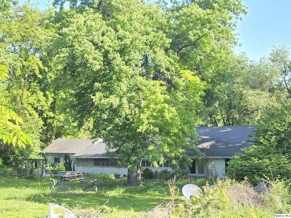 a front view of a house with a yard and fountain