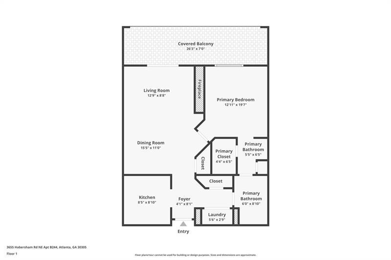 3655 Habersham Road Northeast, Unit 244B Atlanta, GA 30305 - Photo 24 of 34 a picture of a floor plan