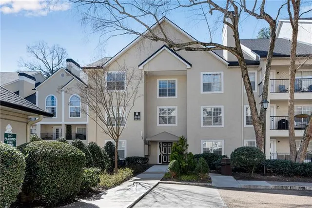 a front view of a white building