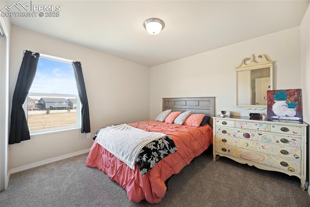 4536 Gneiss Loop Colorado Springs, CO 80938 - Photo 16 of 24 a bed sitting in a bedroom next to a window