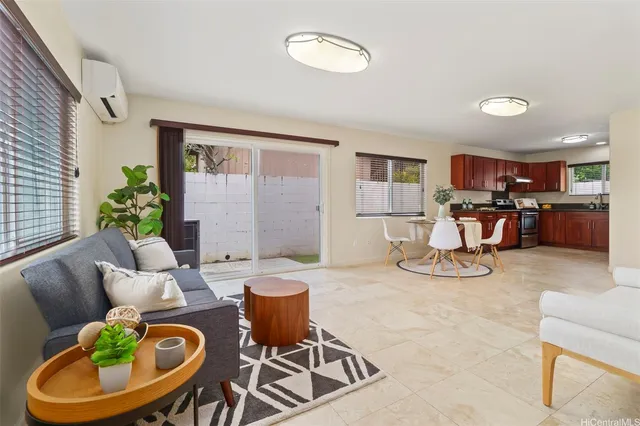 a view of kitchen with dining table and chairs