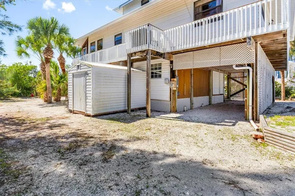 an aerial view of a house