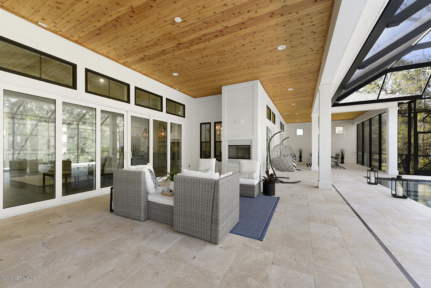 1213 Neck Road Ponte Vedra Beach, FL 32082 - Photo 29 of 48 ZA. Spacious Rear Lanai with Wood Burnin