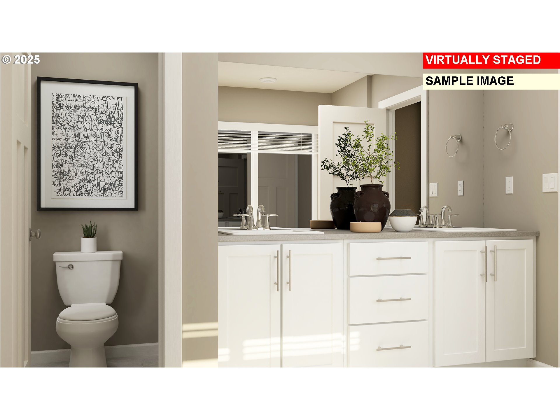 33366 Southwest Rokin Way Scappoose, OR 97056 - Photo 11 of 29 a bathroom with a toilet a sink and a mirror