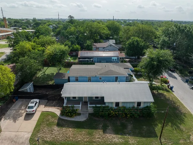 an aerial view of a house