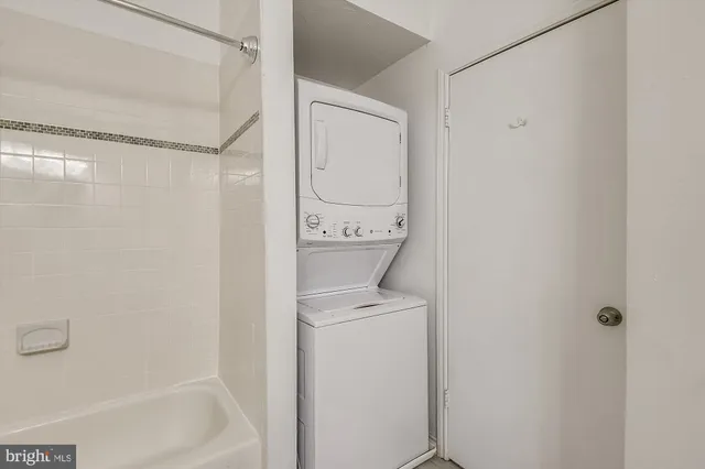a utility room with a washer and dryer