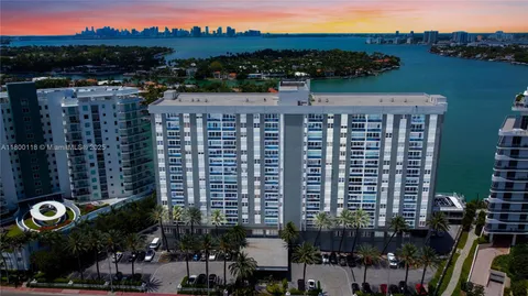 a view of a building with a garden