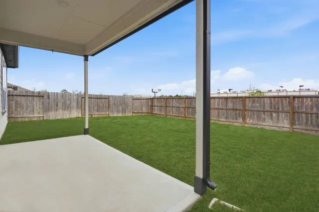 a view of a backyard with a garden and plants