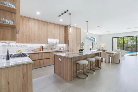 a kitchen with lots of counter top space