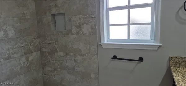 a bathroom with a shower