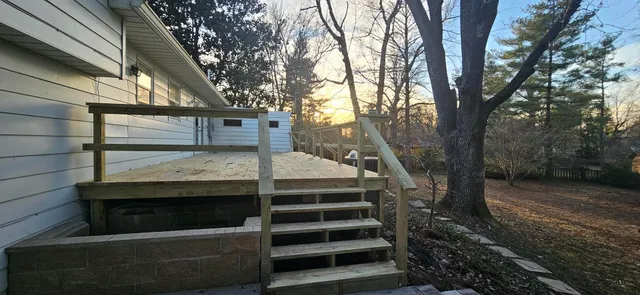 a view of outdoor space and deck