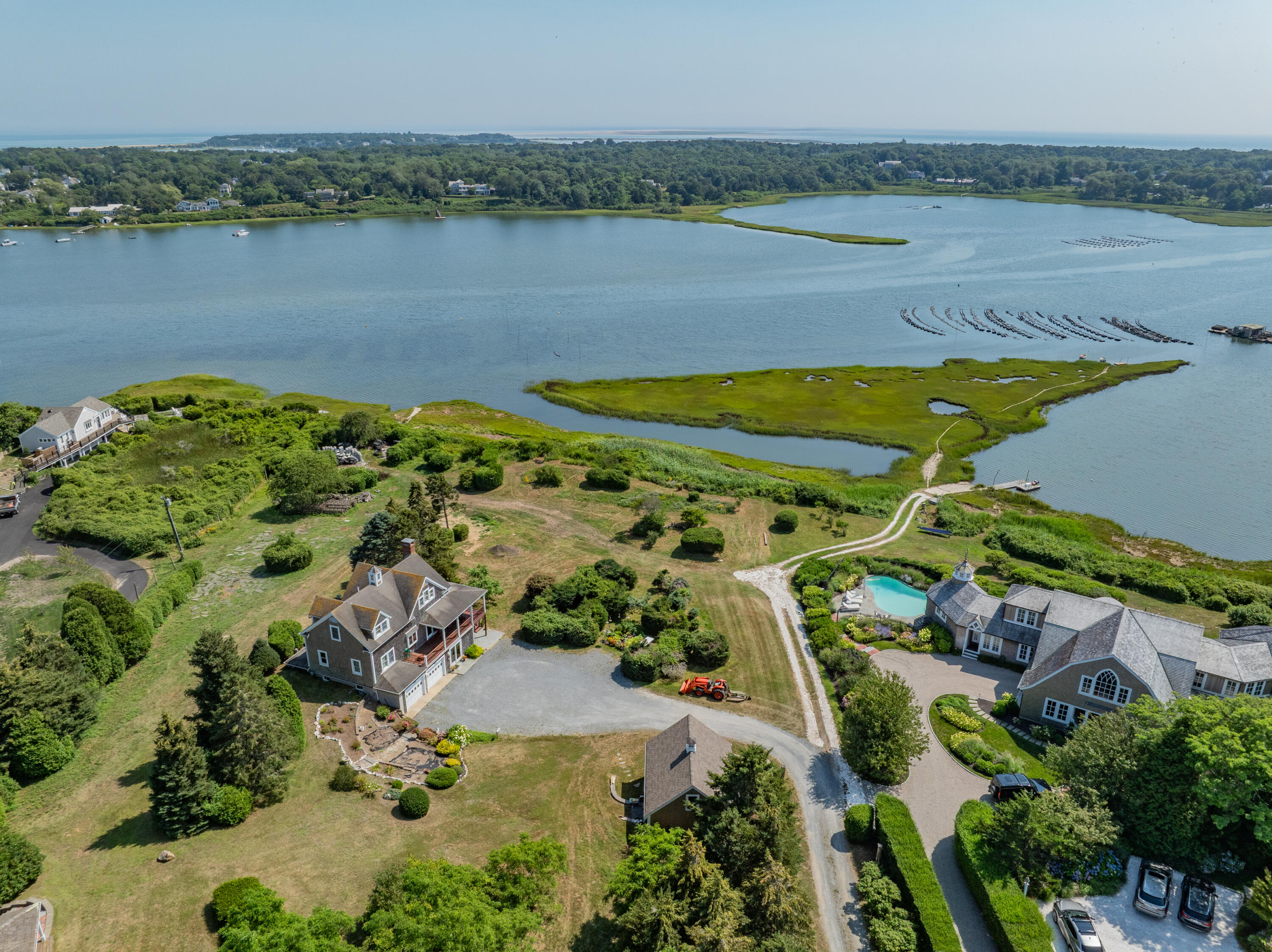 99 Uncle Alberts Drive Chatham, MA 02633 - Photo 28 of 32 an aerial view of a residential houses with outdoor space and lake view