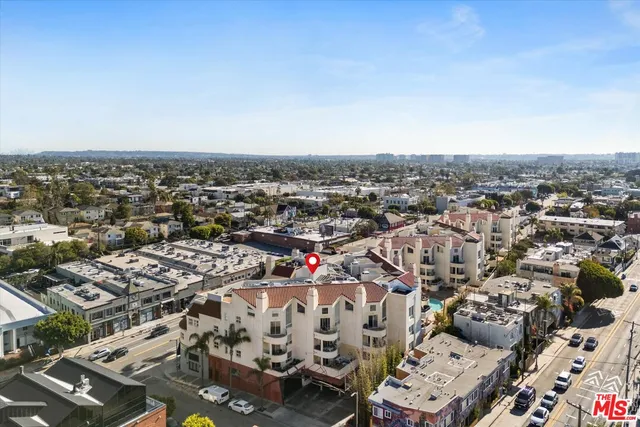 an aerial view of a building