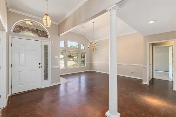 a view of a livingroom with a hardwood floor