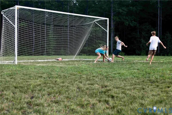 a backyard of a house with seating space