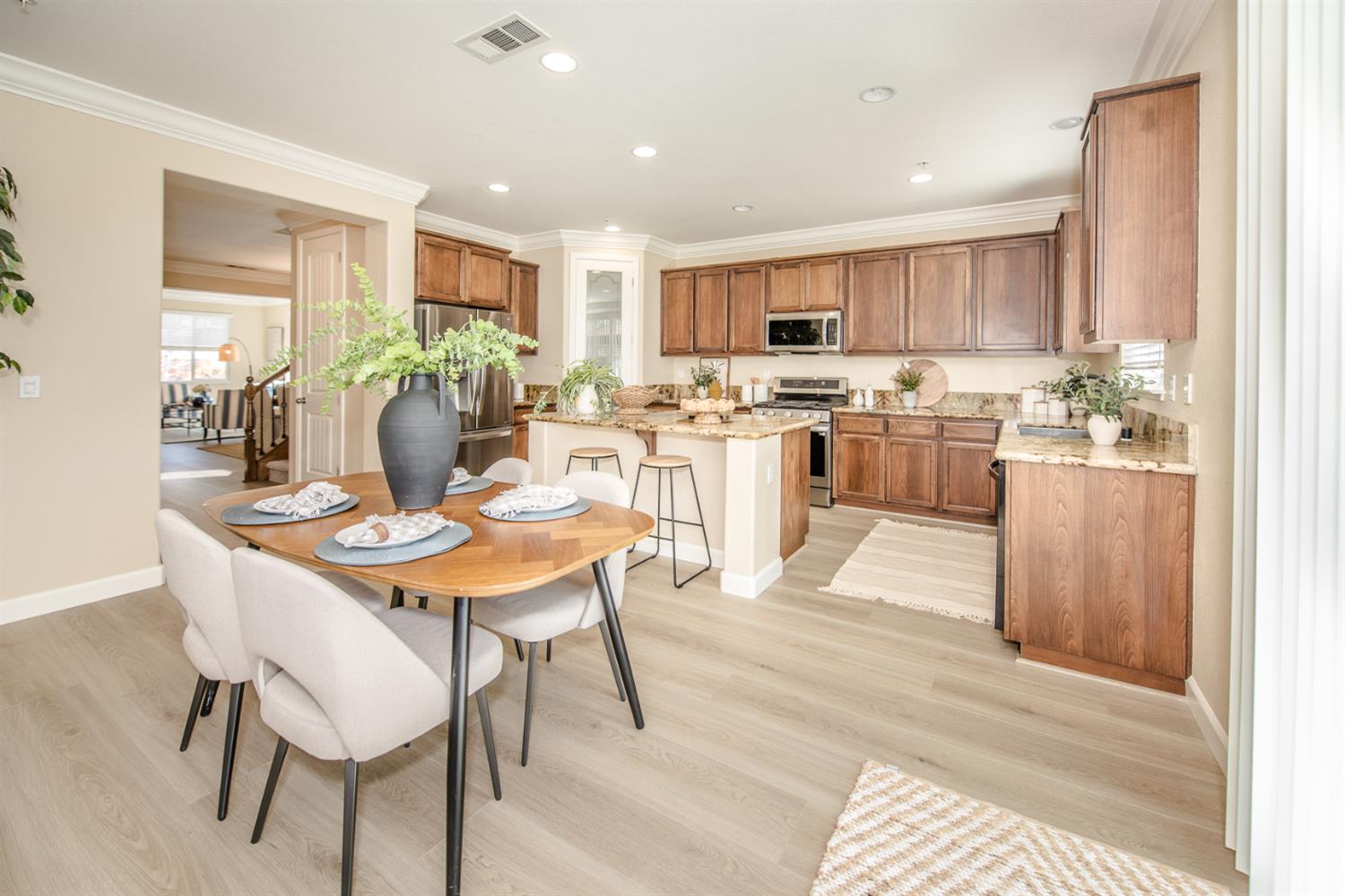 1701 Sandypoint Road West Sacramento, CA 95691 - Photo 7 of 41 a view of a dining room and livingroom view kitchen counter space a sink stove and living room view
