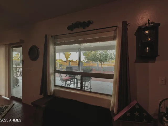 a view of a fireplace with window