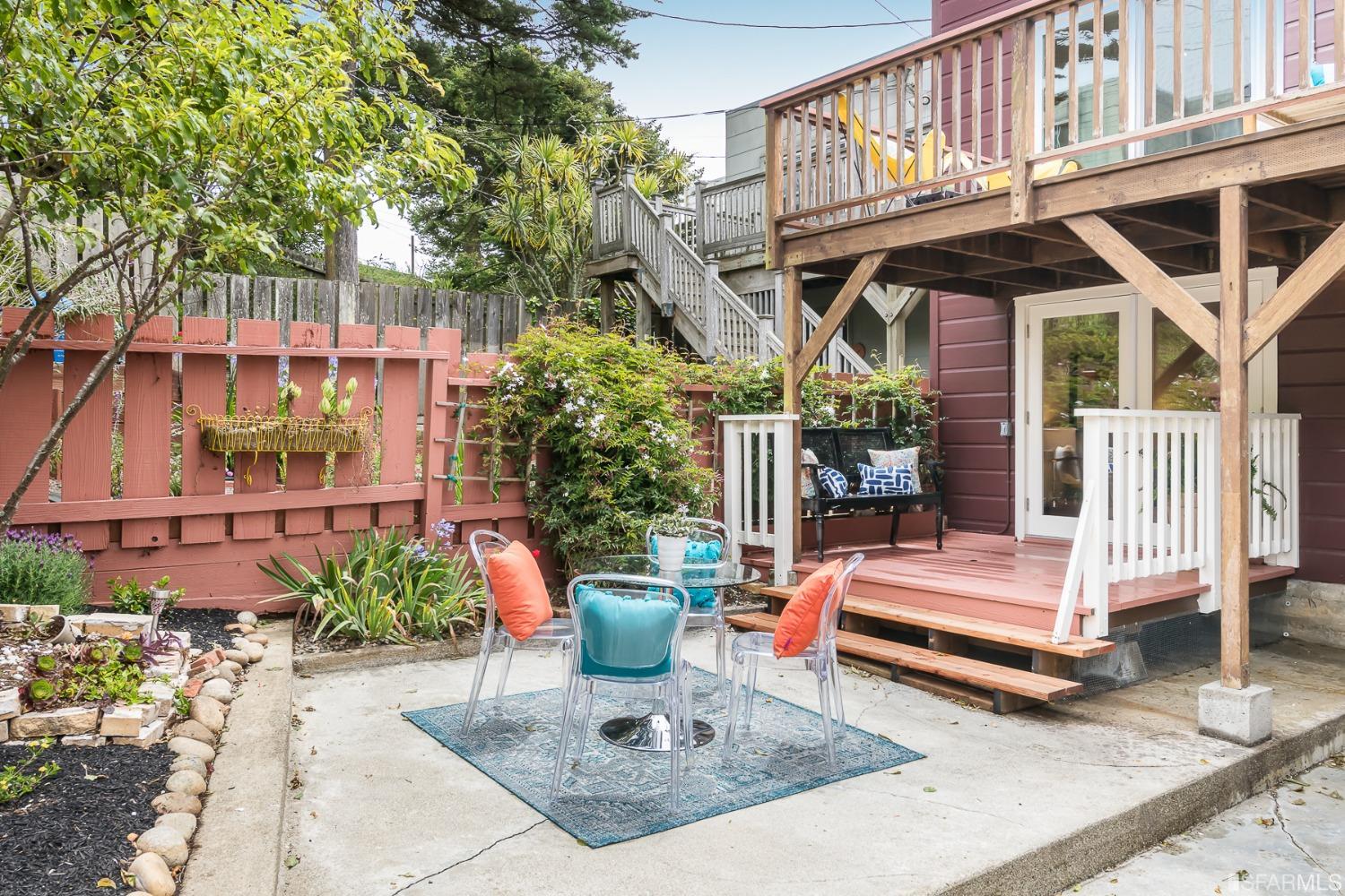 Molimo Drive San Francisco, CA 94127 - Photo 38 of 53 a view of a chair and table in backyard of the house