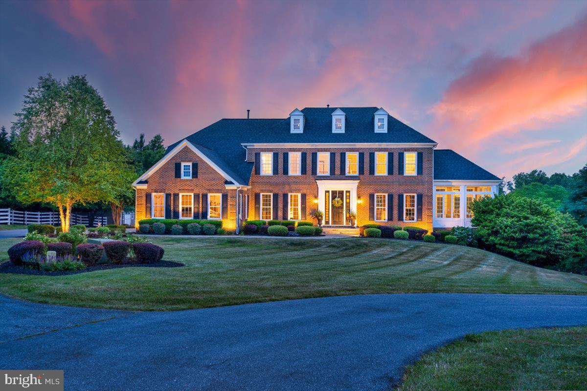 Beautiful front elevation with up-lighting