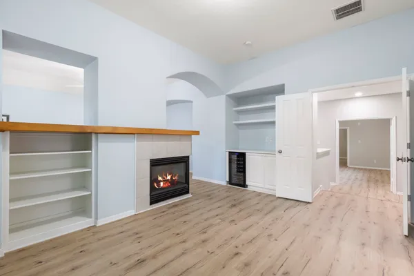 a view of an empty walk in closet