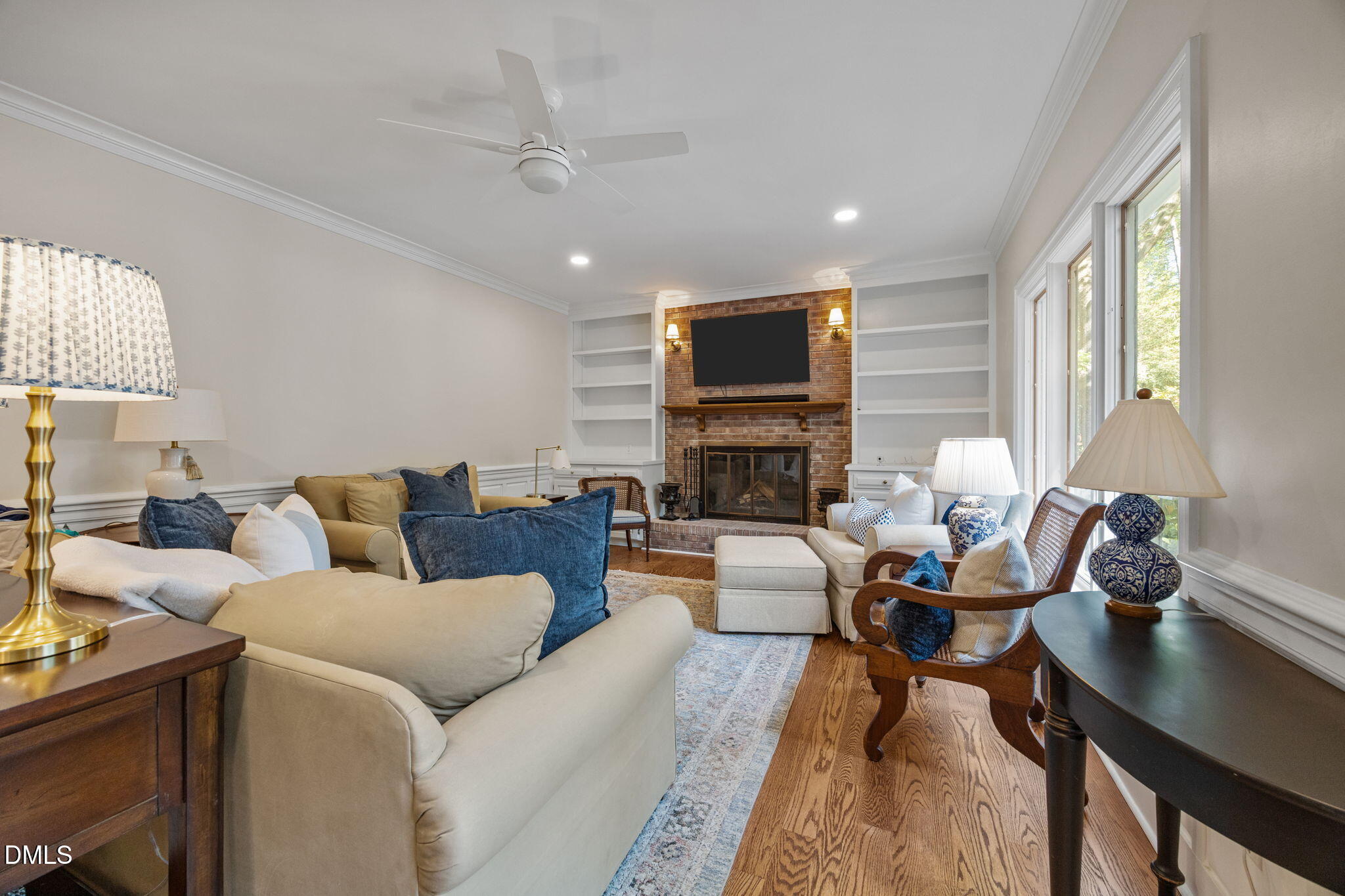 10773 Trego Trail Raleigh, NC 27614 - Photo 15 of 52 Family room with built-in shelves