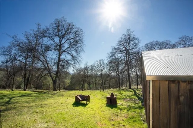 a big yard with lots of green space and fog