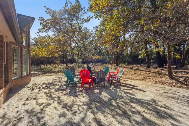 a view of outdoor space with seating area