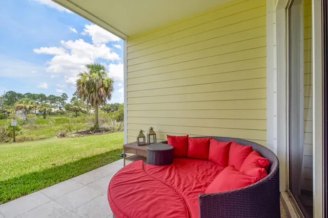a outdoor view with a sitting space