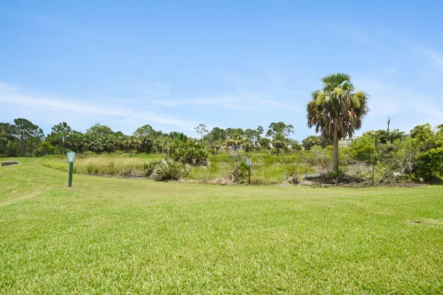 a backyard of a house with lots of green space