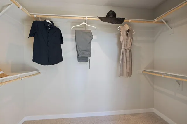 a close view of walk in closet