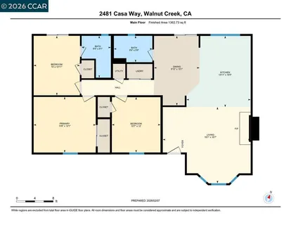 $1,269,300 | 2481 Casa Way, Walnut Creek, CA 94597
