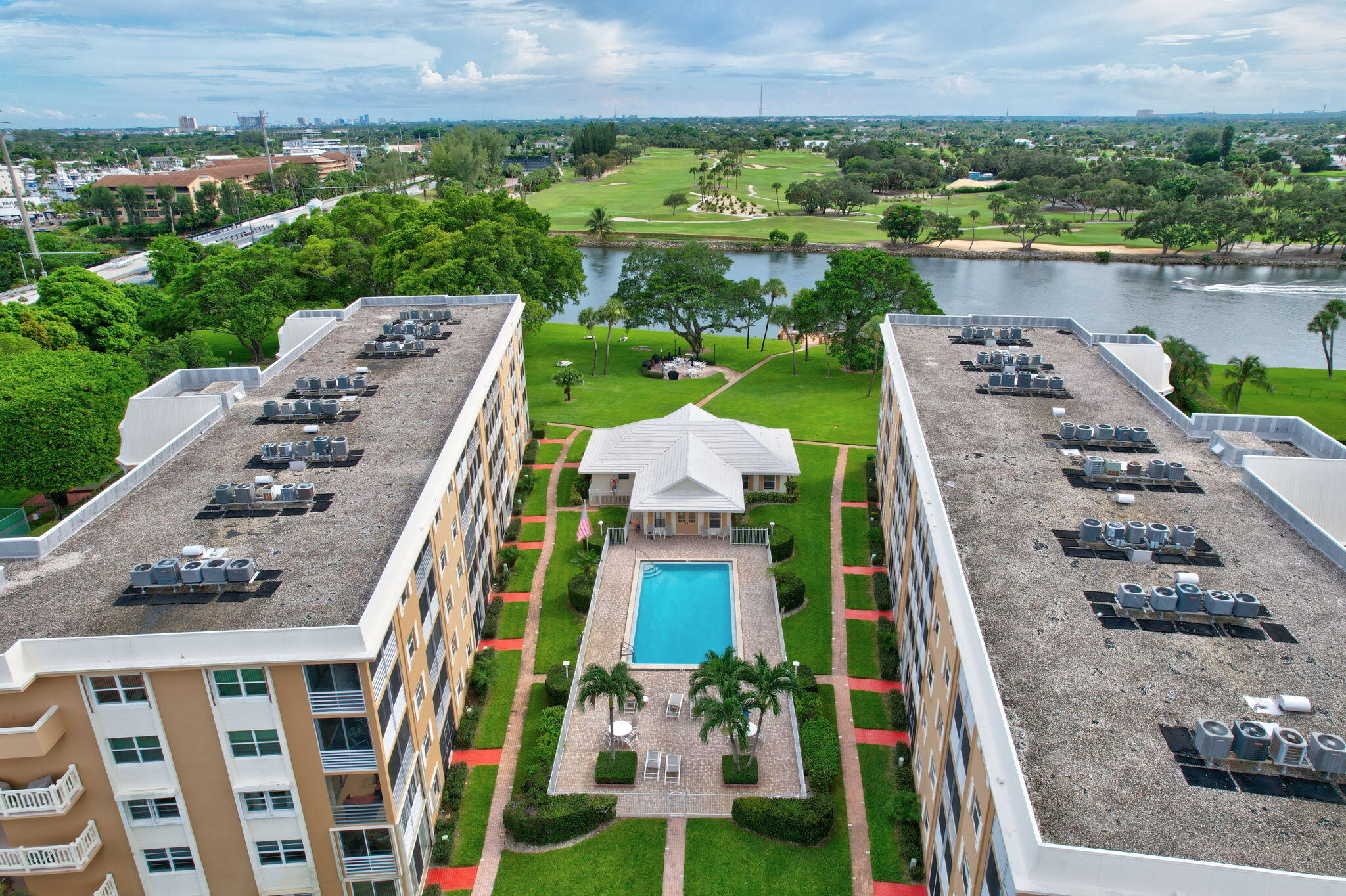 300 Golfview Road, Unit 407 North Palm Beach, FL 33408 - Photo 44 of 56 an aerial view of a house with a lake view