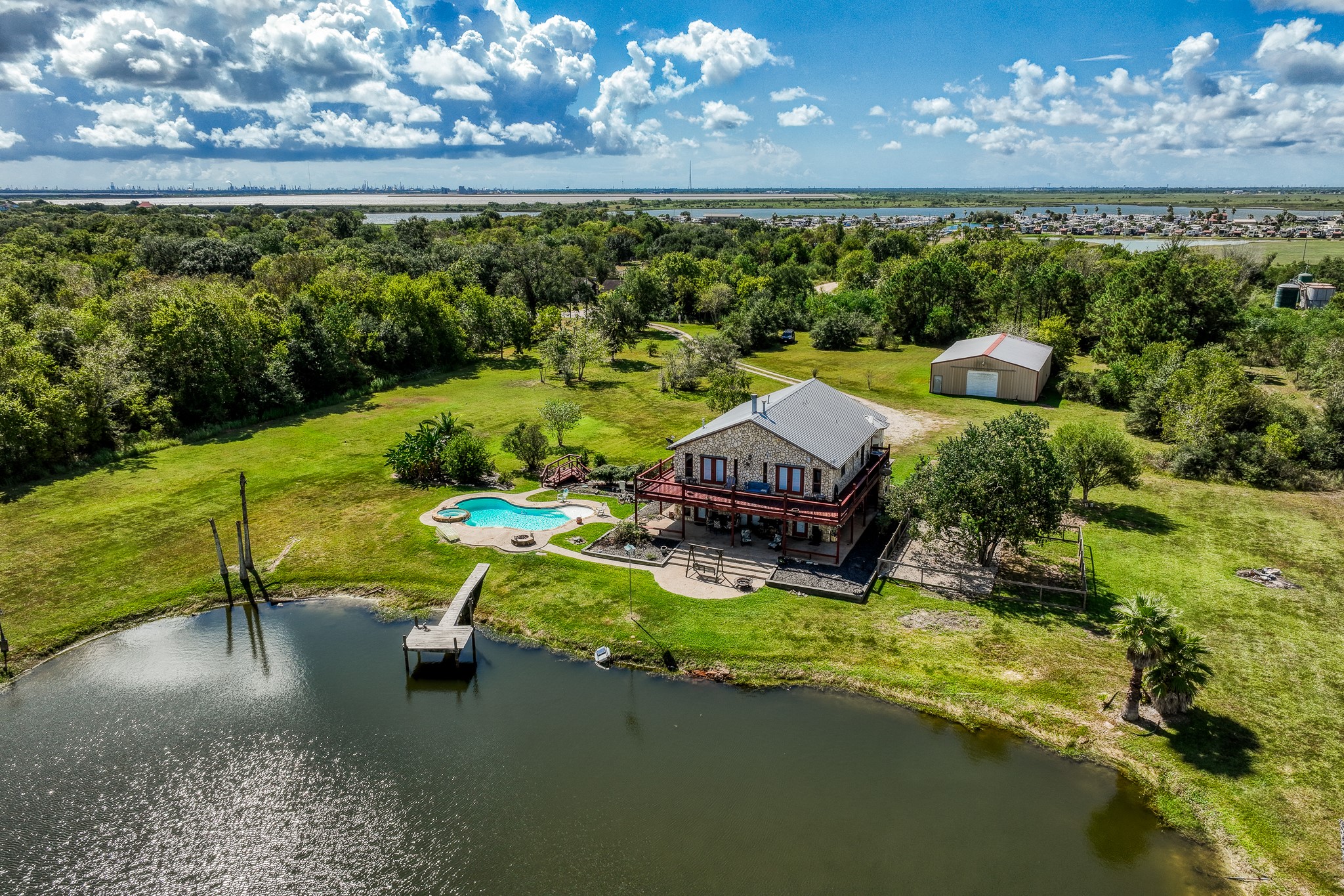6510 Wig Street San Leon, TX 77539 - Photo 4 of 41 a view of a lake with a yard