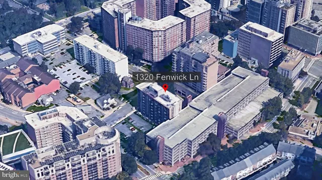 an aerial view of a building