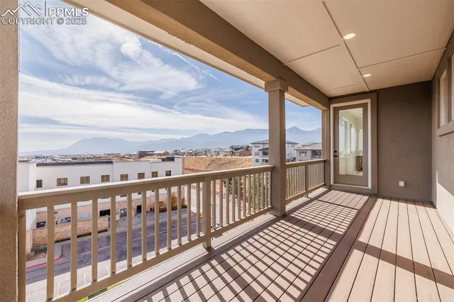 a view of city from a balcony