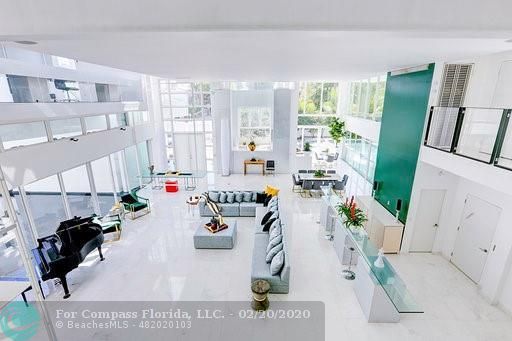 a white table sitting in a room next to a window