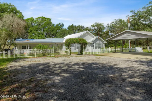 a view of a forest with a park