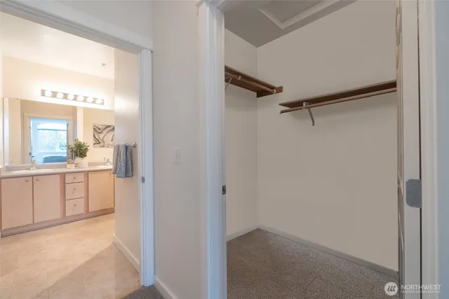 a view of a bathroom with a shower and a sink