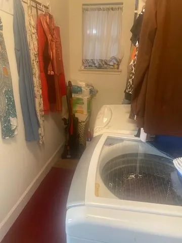 a utility room with a washer and dryer