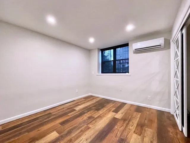 an empty room with a window