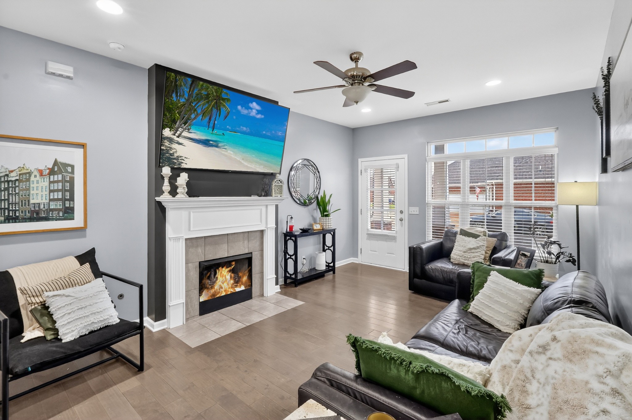 706 Indian Ridge Circle White House, TN 37188 - Photo 9 of 42 a living room with furniture and a fireplace