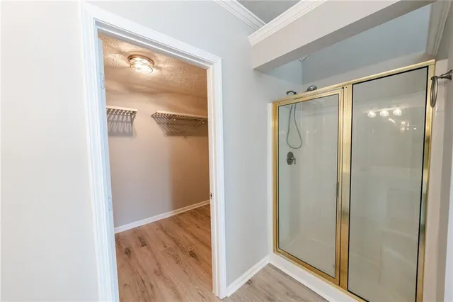 a view of bathroom with shower