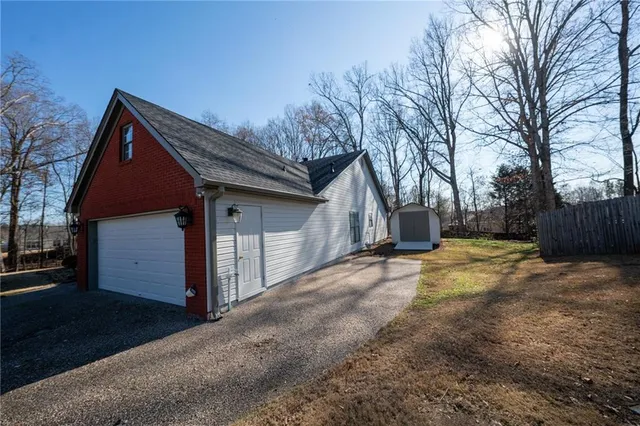 a view of backyard of house
