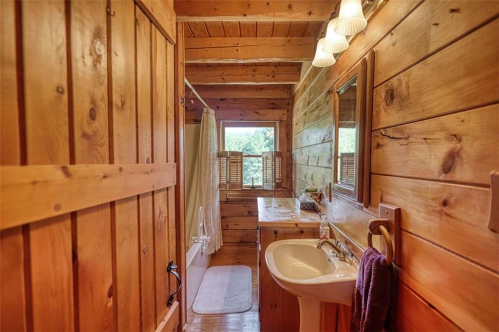 2665 Macedonia Road Franklin, GA 30217 - Photo 35 of 68 a bathroom with shower a sink a mirror and a bathtub