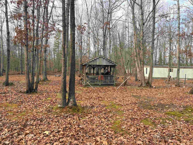 a backyard of a house with lots of green space